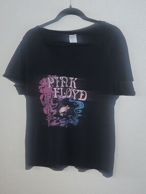 Pink Floyd Black Tee with Pink and Blue Artwork
